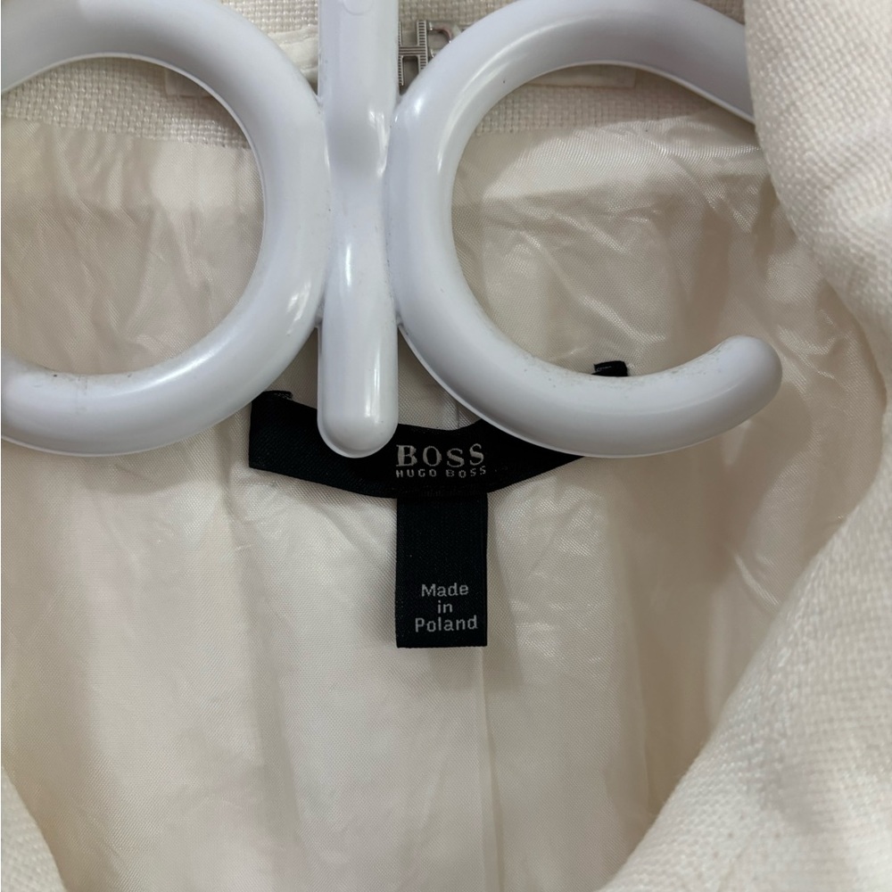 Hugo Boss Off-White Double-Breasted Trench Coat Size 6 - Picture 4 of 6